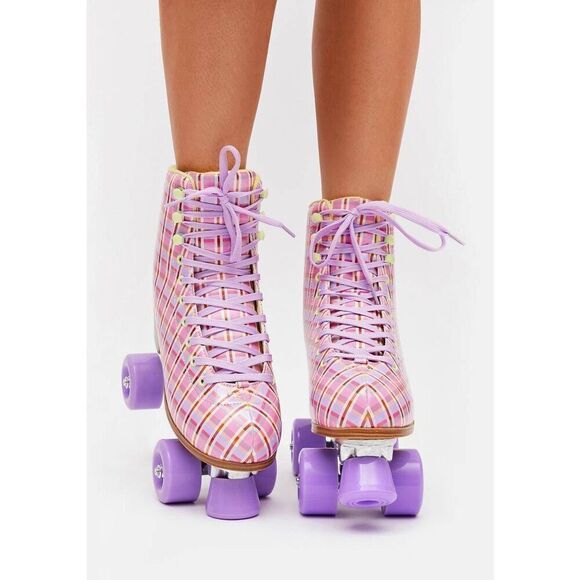Cosmic Skates Archie-61 Pink Plaid Roller Skates - Picture 5 of 7